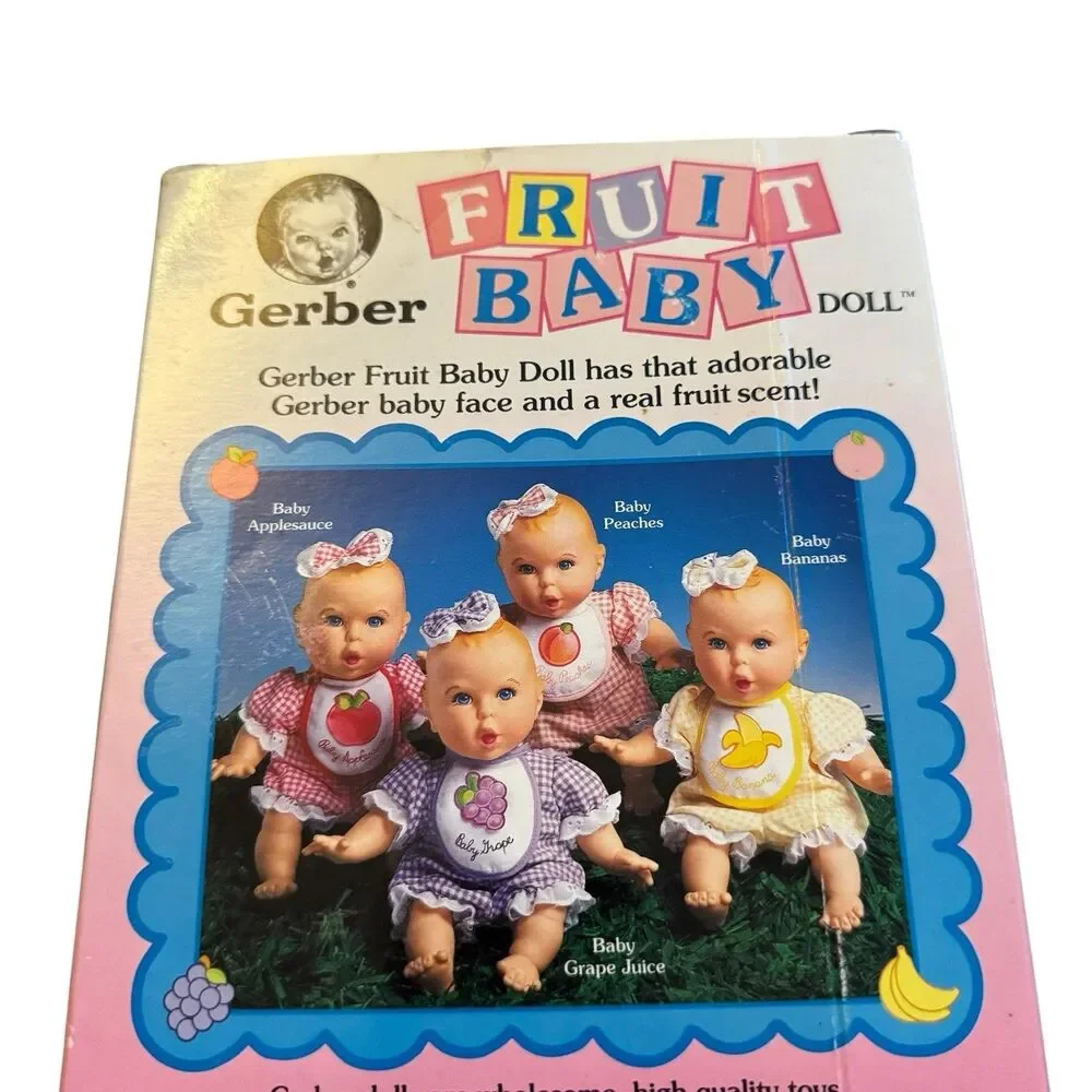 NIB Vintage 1995 Gerber‎ Fruit Baby PEACHES Scented Doll Toy Biz Blonde